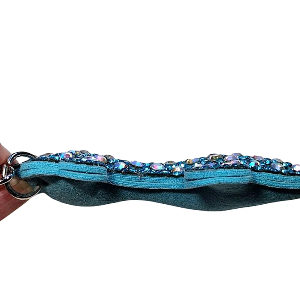 Blue Rhinestone Giraffe Bling Keychain